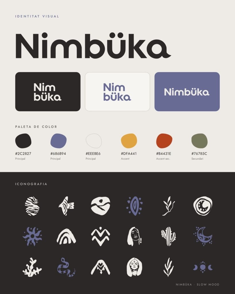Identitat de marca de Nimbüka: logotips, paleta de color i iconografia