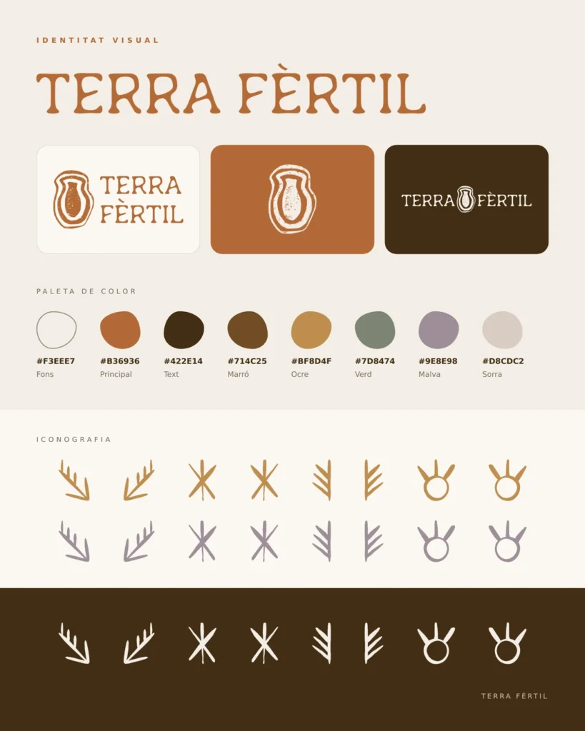 Identitat de marca de Terra Fèrtil: logotips, paleta de color i iconografia